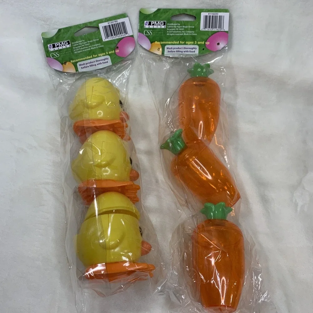 2006 Dudley's Easter Egg Hunt Vtg Candy Containers Holders Carrots Chicks‎ NEW - Picture 11 of 16